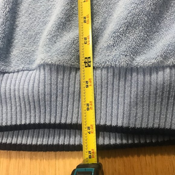 Charming Forge Vintage USA Large Blue V Neck Sweater Ribbed Cuffs and Hem Pullov - Picture 16 of 16